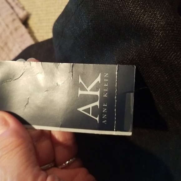 ANN KLEIN SAVANNAH BLACK LINEN BLEND SKIRT - Picture 7 of 8